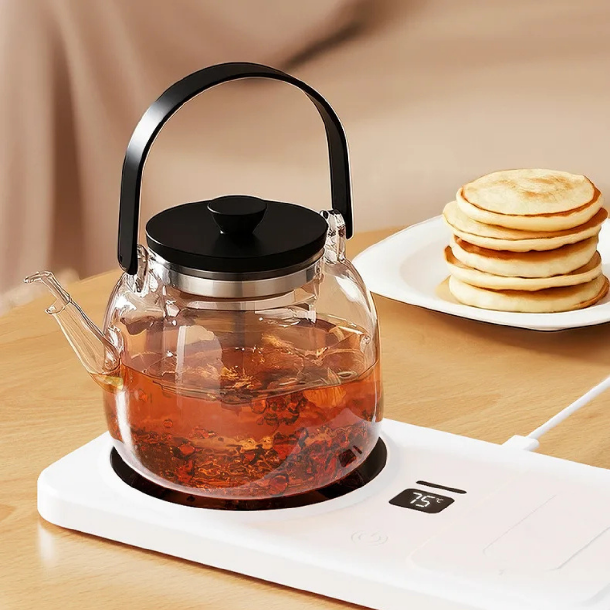 Support de Tasse Chauffant avec Chargeur sans Fil Intégré