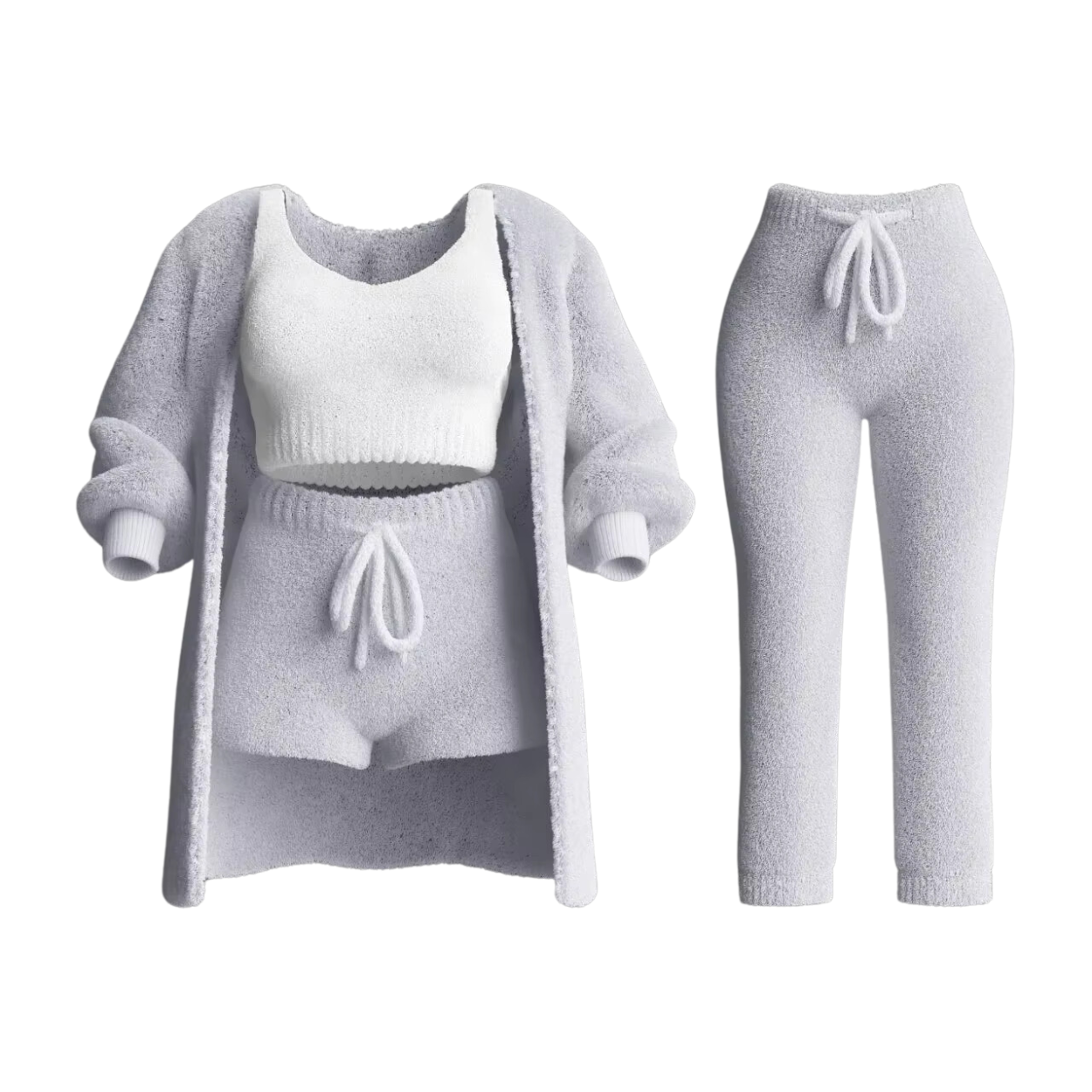 Ensemble Survêtement Complet Femme : Pull, Brassière, Pantalon et Cardigan