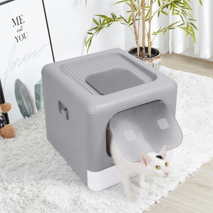 Bac à litière pliable et compact pour chat