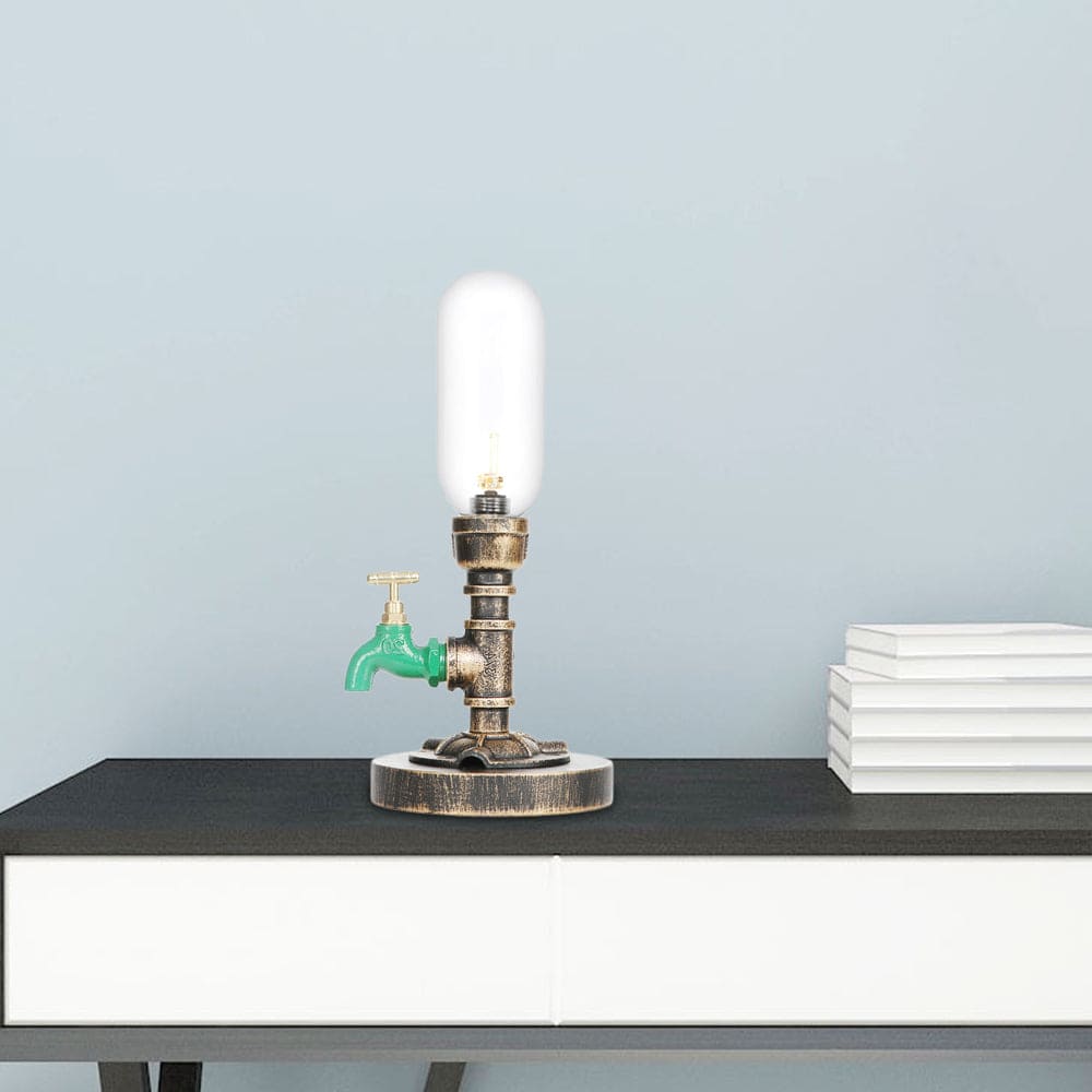 Lampe de Table Métal Élégante avec Abat-Jour Industriel