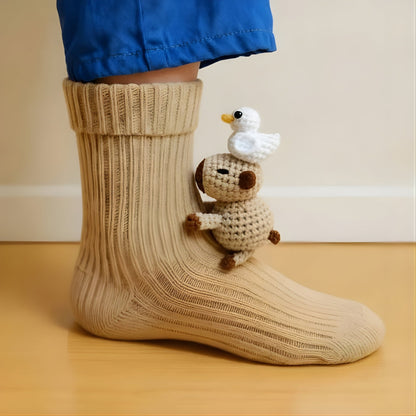 Chaussettes intérieures chaudes et douces pour homme et femme