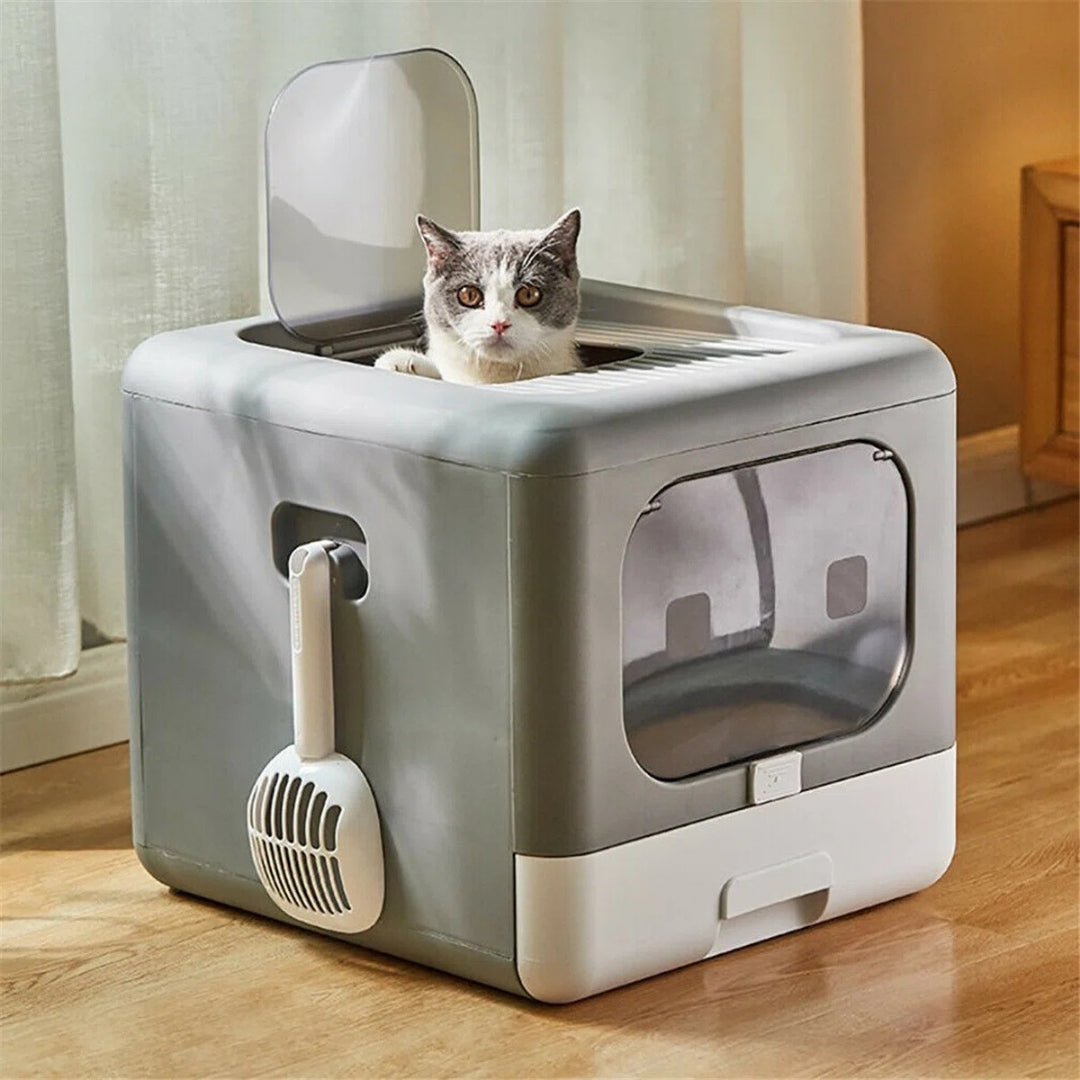Bac à litière pliable et compact pour chat