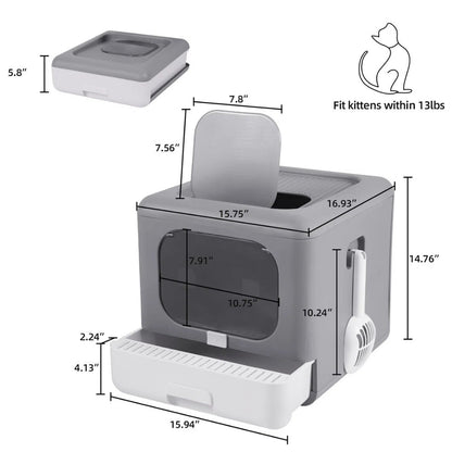 Bac à litière pliable et compact pour chat