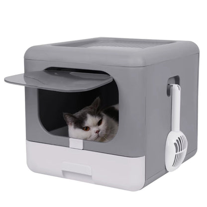 Bac à litière pliable et compact pour chat