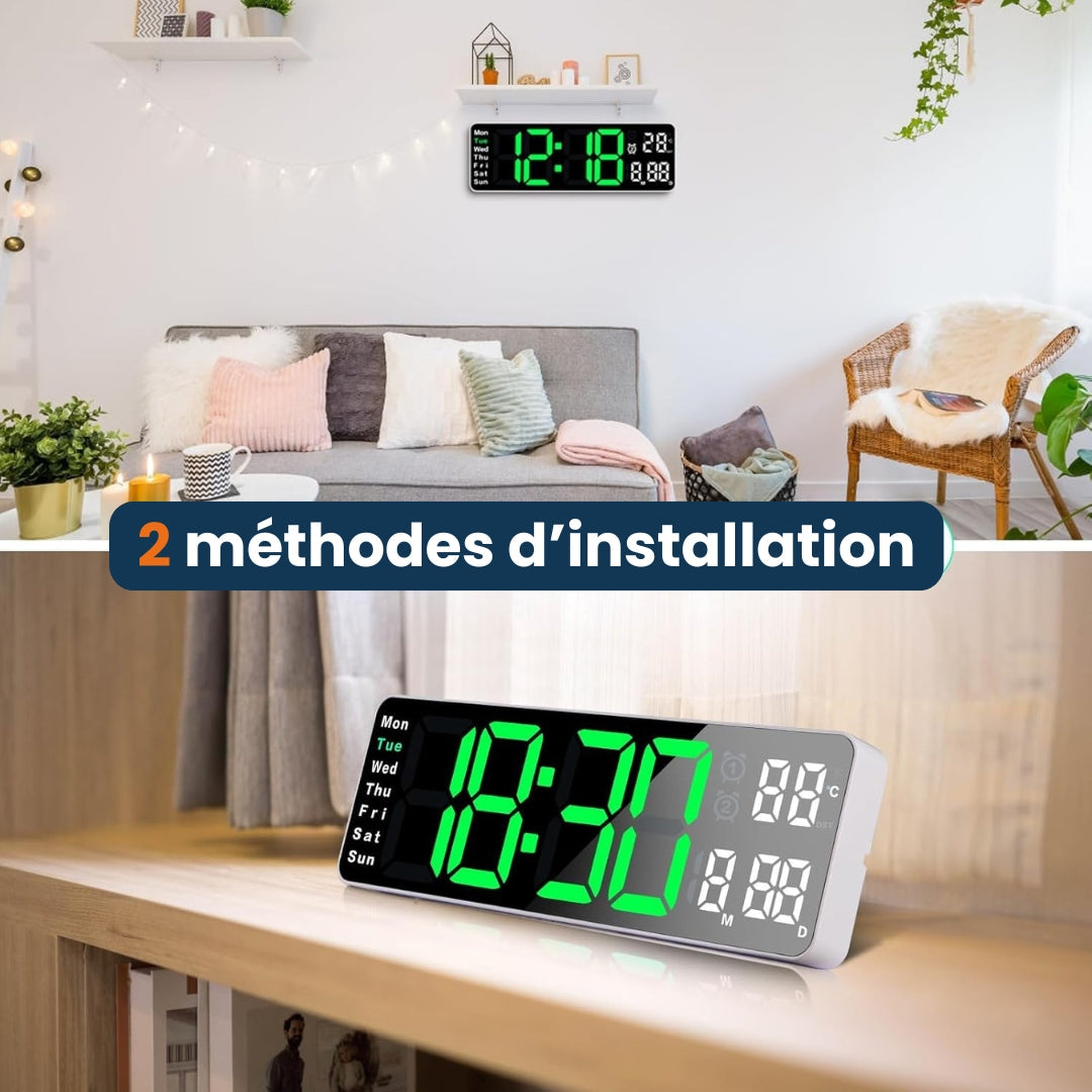 Horloge Murale LED Digitale Moderne