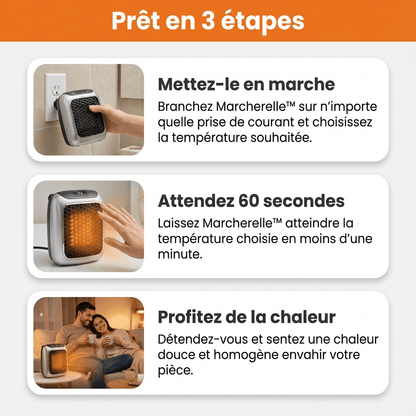 Marcherelle™ – Radiateur Électrique Portable 800W Basse Consommation