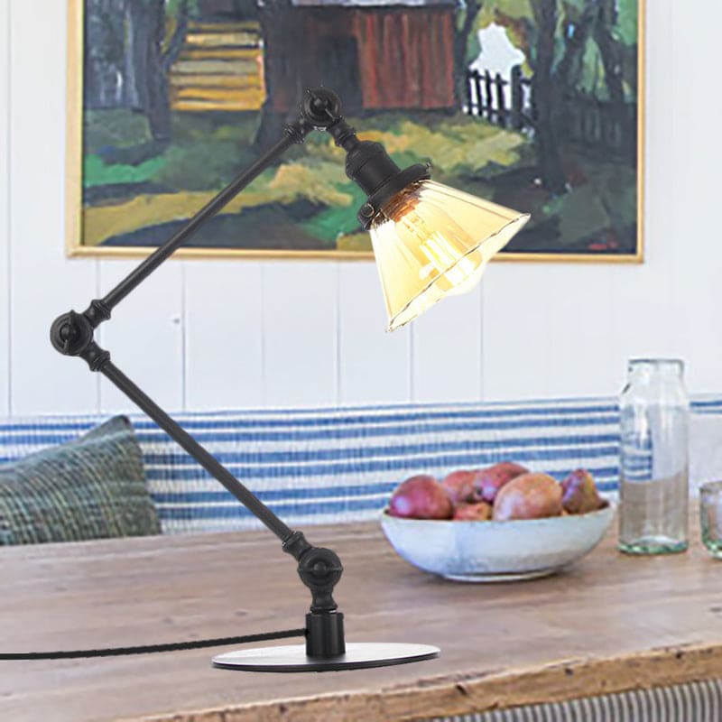 Lampe de Table Élégante en Verre Clair Conique