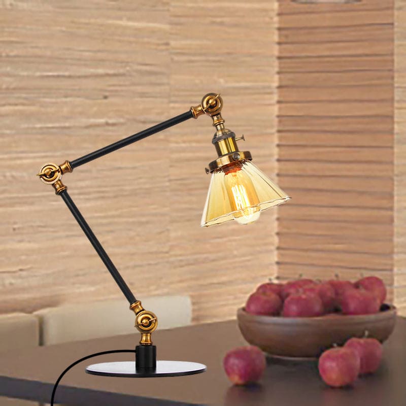 Lampe de Table Élégante en Verre Clair Conique