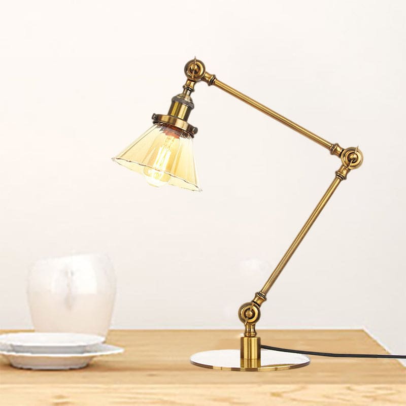 Lampe de Table Élégante en Verre Clair Conique