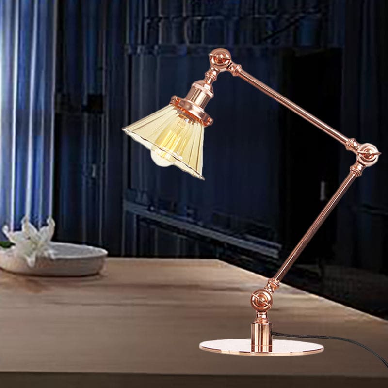 Lampe de Table Élégante en Verre Clair Conique