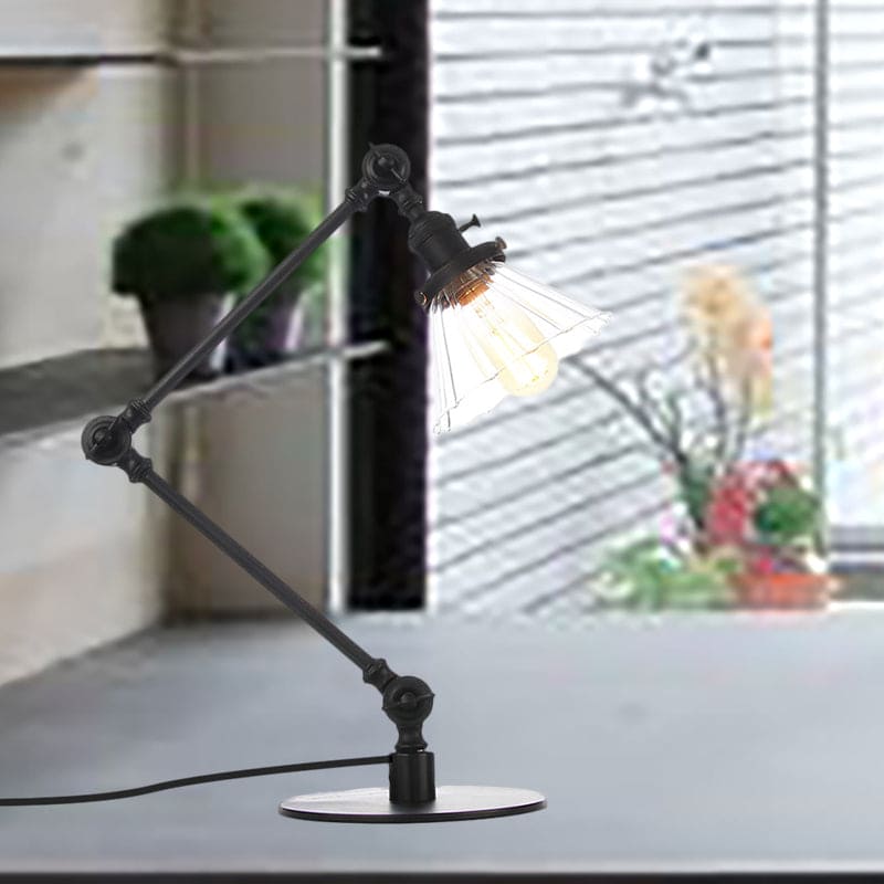 Lampe de Table Élégante en Verre Clair Conique