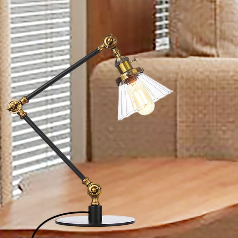 Lampe de Table Élégante en Verre Clair Conique