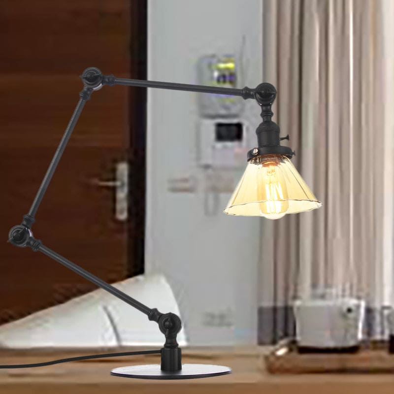 Lampe de Table Élégante en Verre Clair Conique