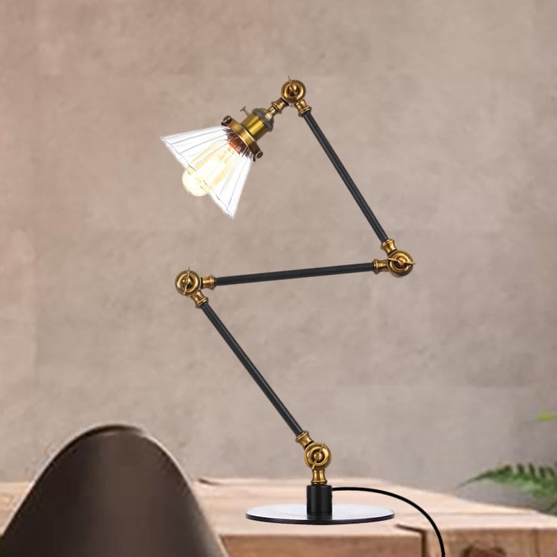 Lampe de Table Élégante en Verre Clair Conique
