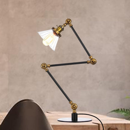 Lampe de Table Élégante en Verre Clair Conique