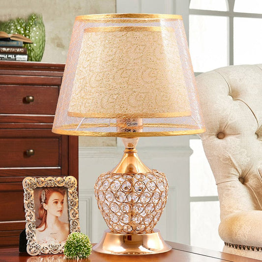 Lampe de Chevet Élégante en Forme d'Urne avec Abat-jour Double - Santeova