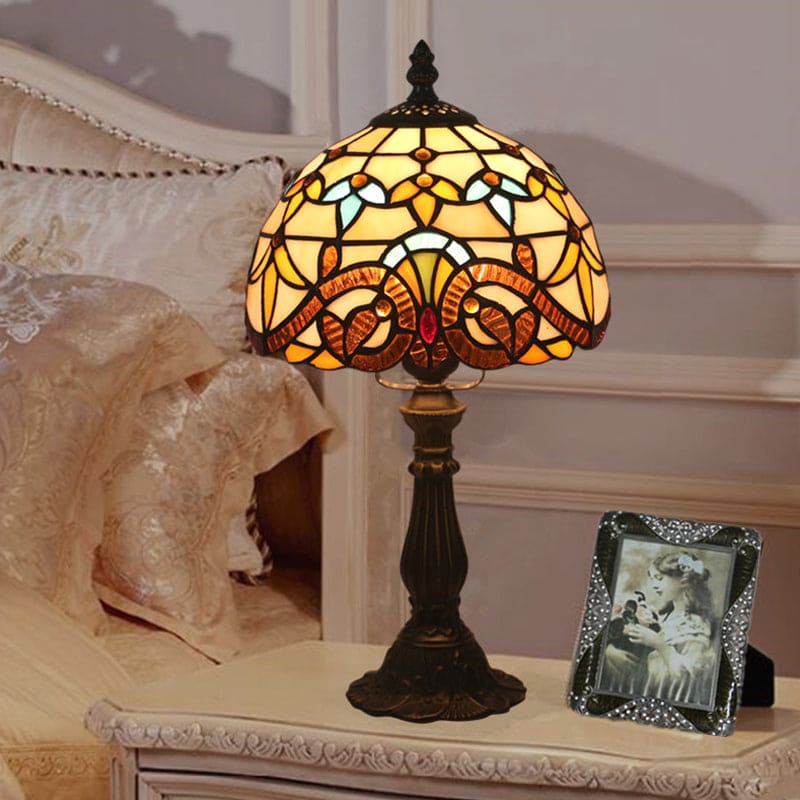 Lampe de Table Élégante en Verre Teinté Art Déco