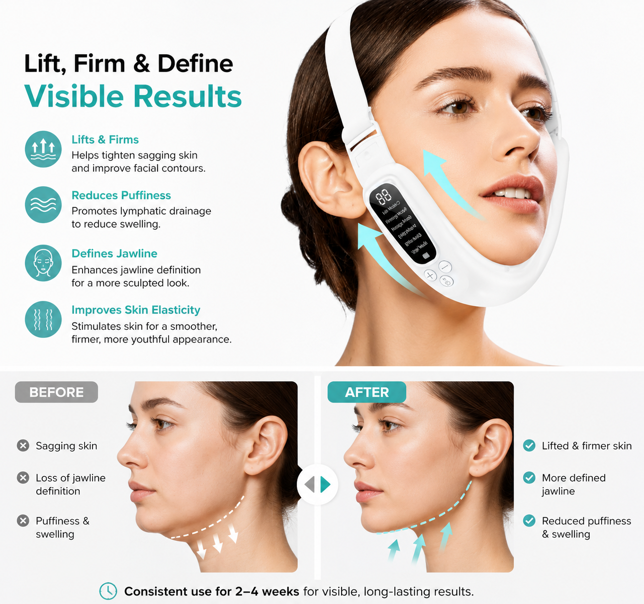Appareil Anti-Âge Visage - Lifting et Massage pour un Visage Lisse
