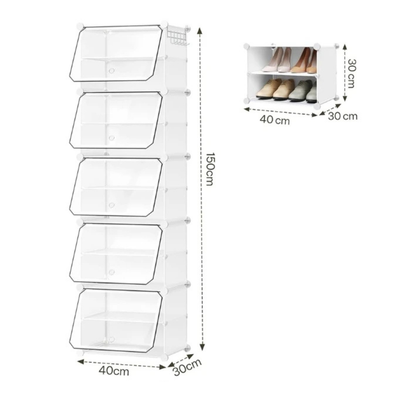 Armoire à Chaussures Pliante et Modulable Compacte