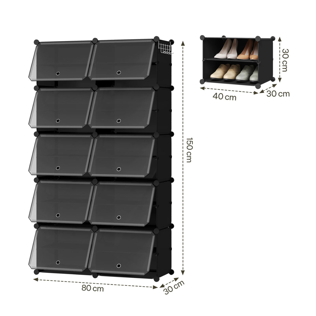 Armoire à Chaussures Pliante et Modulable Compacte