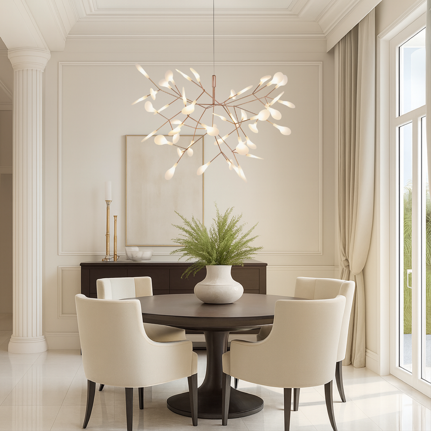 Lumière Suspendue LED Rose Or Élégante