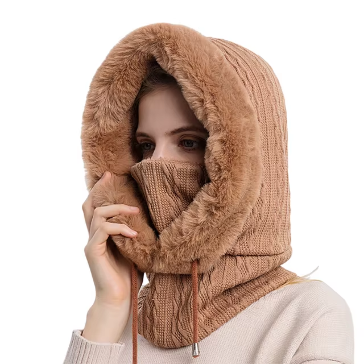 Cagoule Polaire 3 en 1 Écharpe et Bonnet