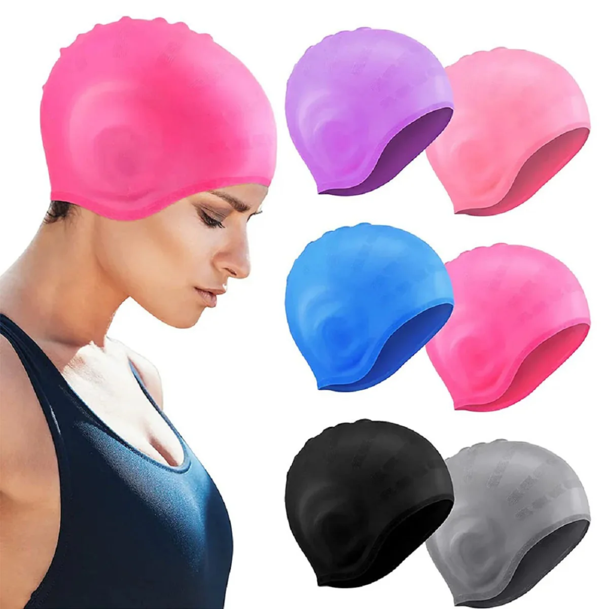 Bonnet de Douche en Caoutchouc Étanche avec Protection Oreilles