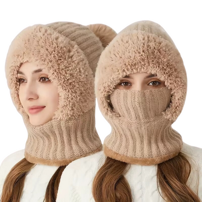 Bonnet Femme en Velours Doux et Chaud