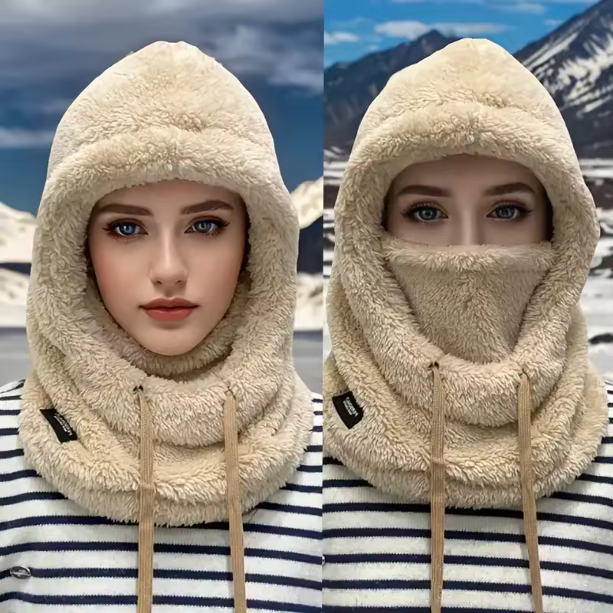 Cagoule Hiver 3 en 1 Étanche et Chaude