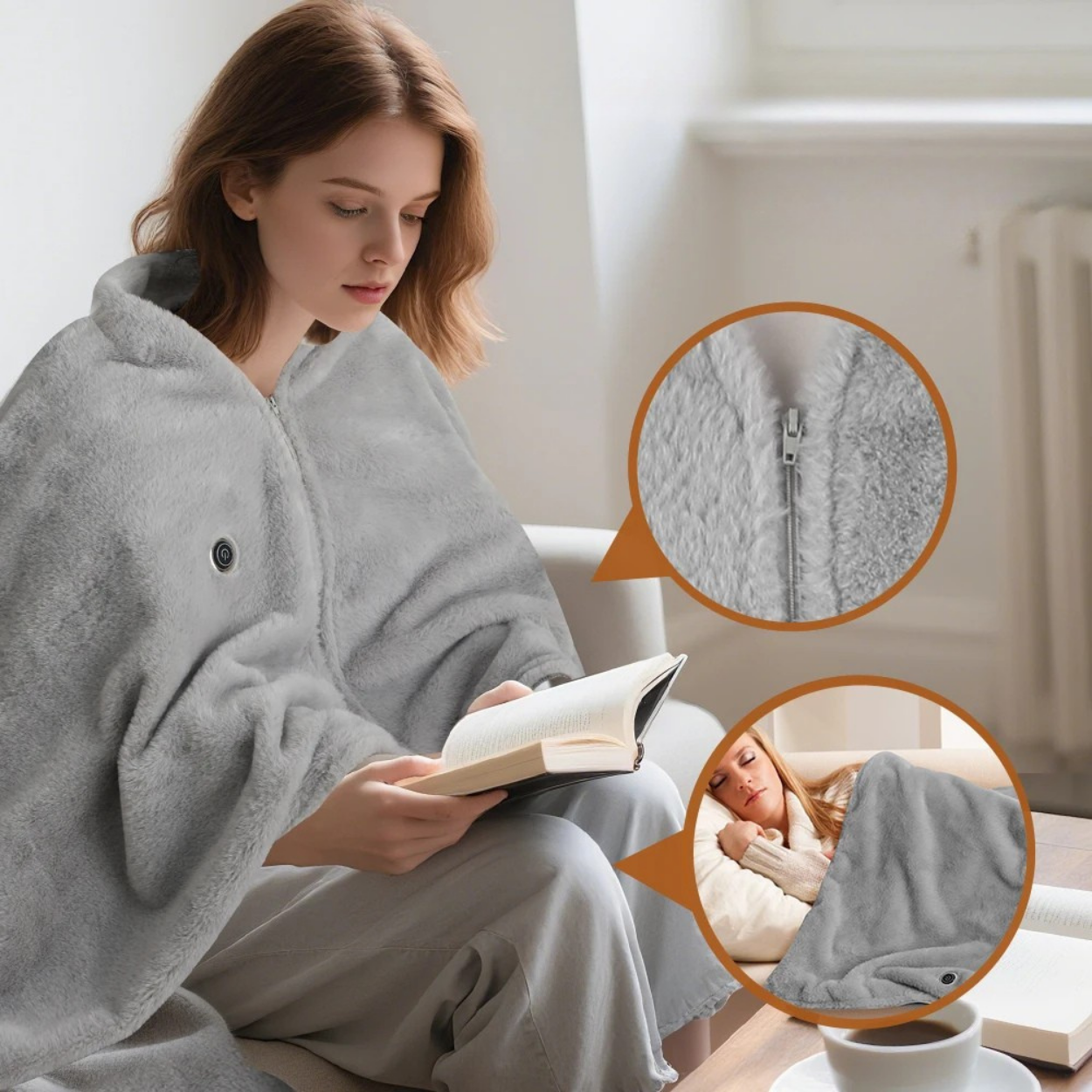 Châle Électrique Chauffant Rechargeable Doux