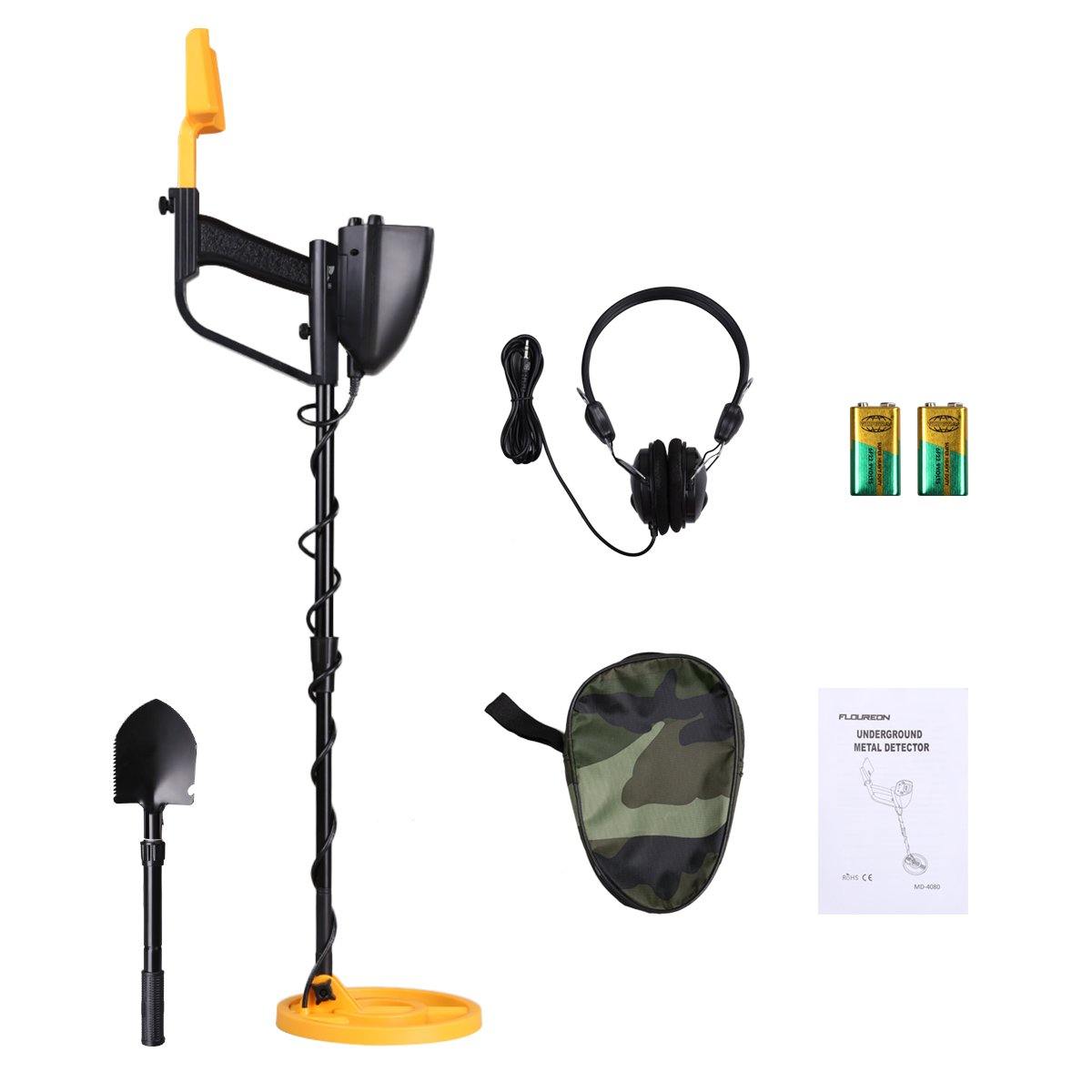 Détecteur de métaux dorés Mega Detector Set avec casque et pelle