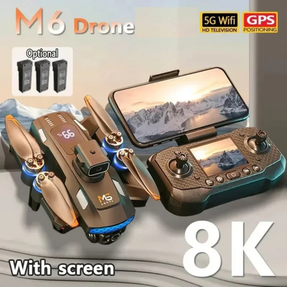Drone Quadricoptère 8K Professionnel avec Caméra FPV et Télécommande Écran WiFi