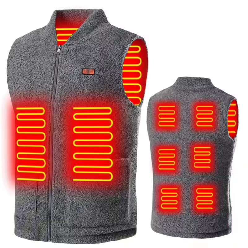 Gilet de Chaleur Électrique USB avec 8 Zones Réglables
