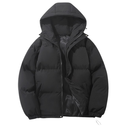 Manteau Hiver Unisexe Doublé Coton avec Capuche Amovible