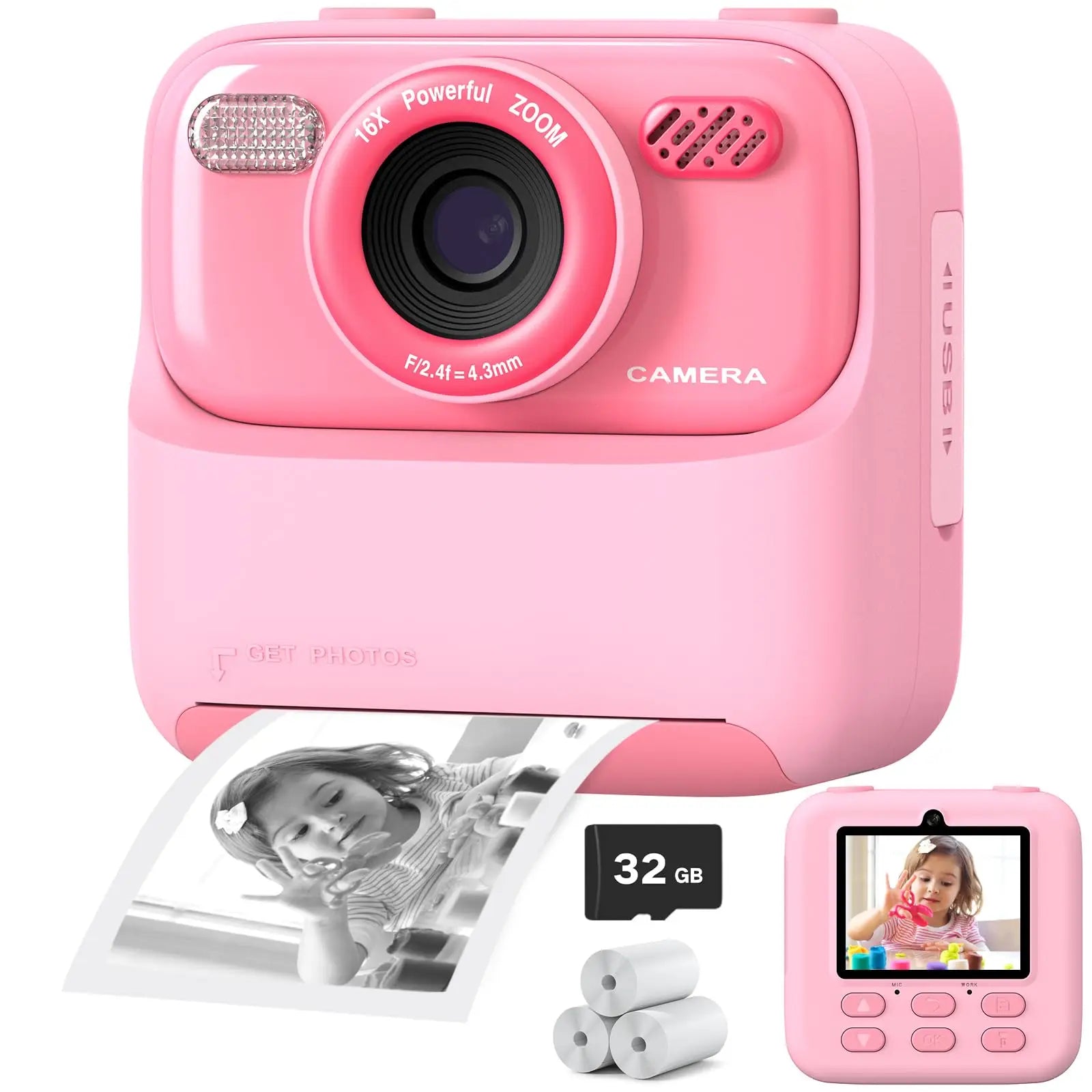 Marcherelle™ – Appareil Photo Enfant Instantané Ludique & Créatif avec Impression