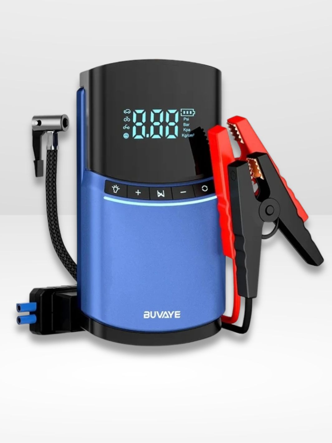 Marcherelle™ – Booster Batterie Voiture 4-en-1 avec Compresseur Intégré