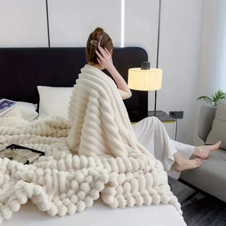 Marcherelle™ – Couverture Lestée en Fausse Fourrure Douce & Apaisante pour Relaxation