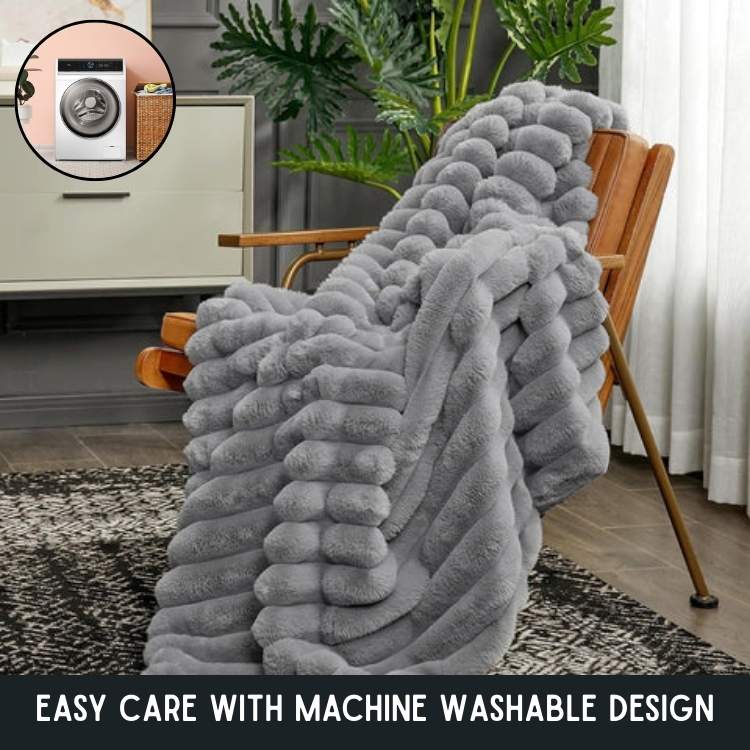 Marcherelle™ – Couverture Lestée en Fausse Fourrure Douce & Apaisante pour Relaxation