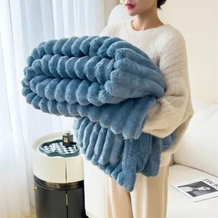 Marcherelle™ – Couverture Lestée en Fausse Fourrure Douce & Apaisante pour Relaxation