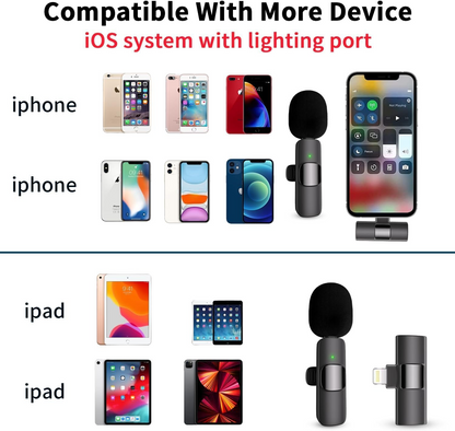 Marcherelle™ – Microphone Cravate Sans Fil Pour Enregistrement Clair Sur iPhone