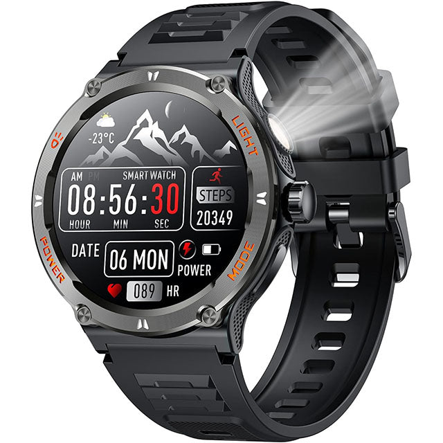 Marcherelle™ – Montre Connectée Homme Écran HD avec Boussole Intégrée