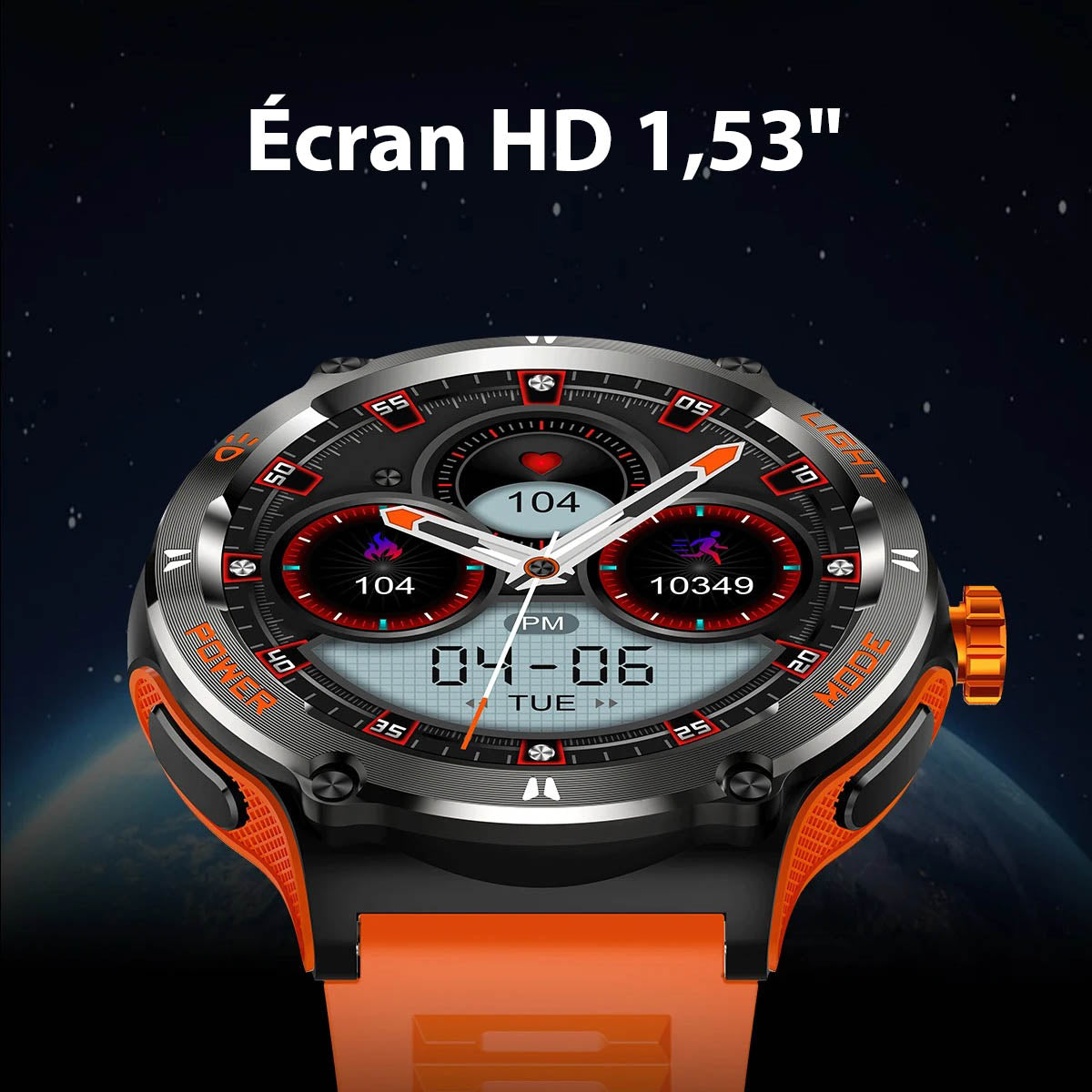 Marcherelle™ – Montre Connectée Homme Écran HD avec Boussole Intégrée