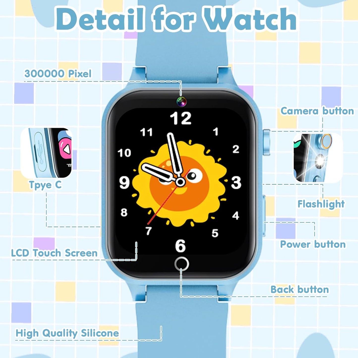 Marcherelle™ – Montre Intelligente pour Enfants avec Caméra HD & 26 Jeux Éducatifs