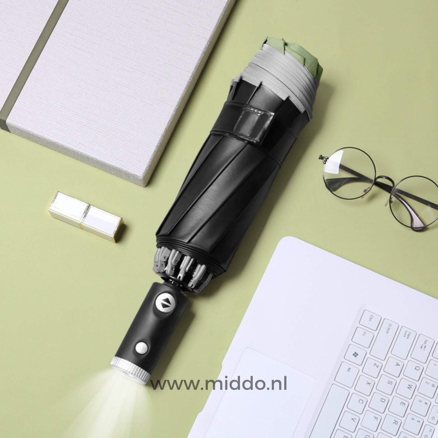 Marcherelle™ – Parapluie Automatique Résistant au Vent avec Bord Réfléchissant