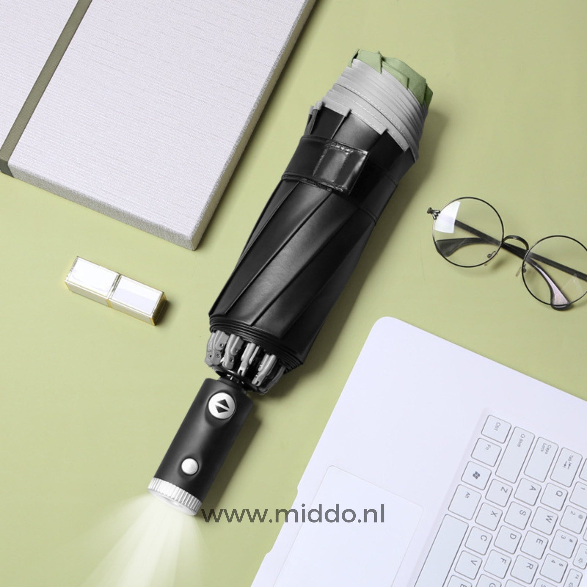 Marcherelle™ – Parapluie Automatique Résistant au Vent avec Bord Réfléchissant