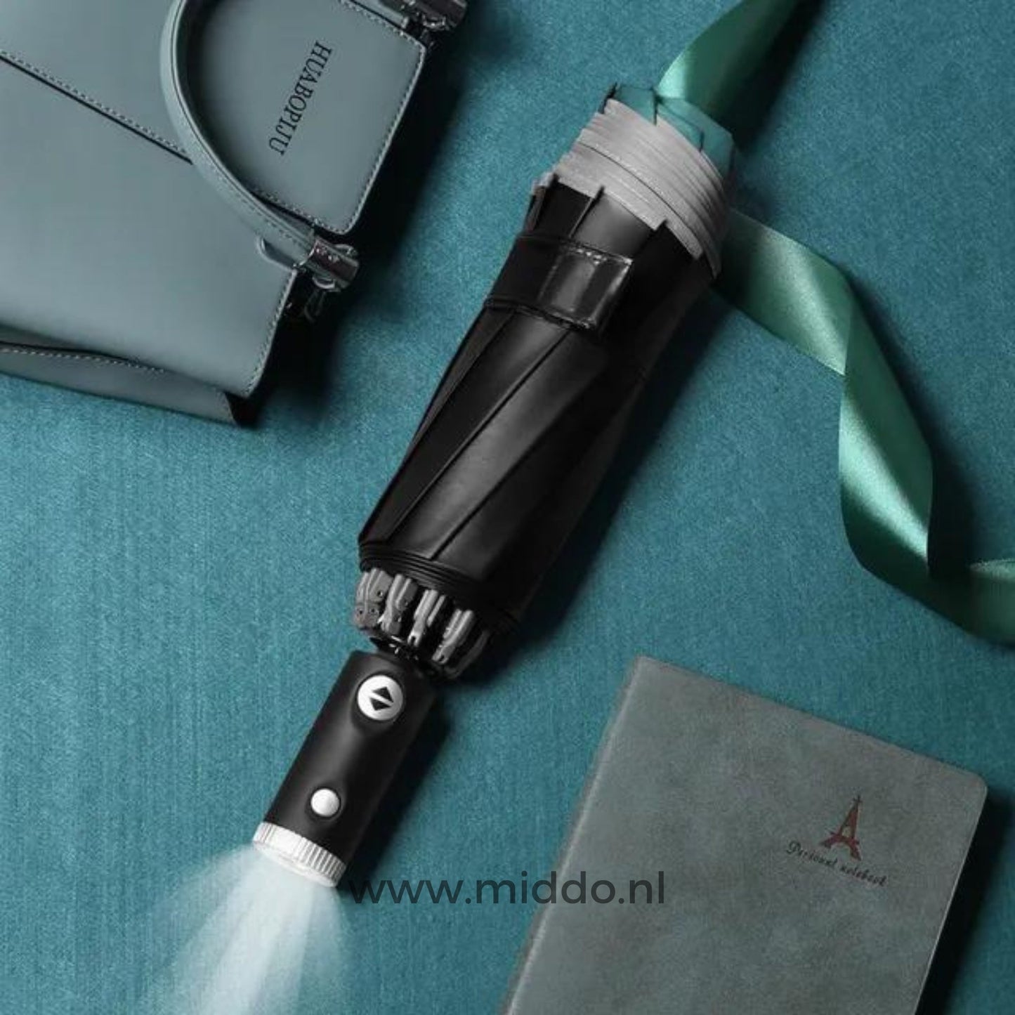 Marcherelle™ – Parapluie Automatique Résistant au Vent avec Bord Réfléchissant