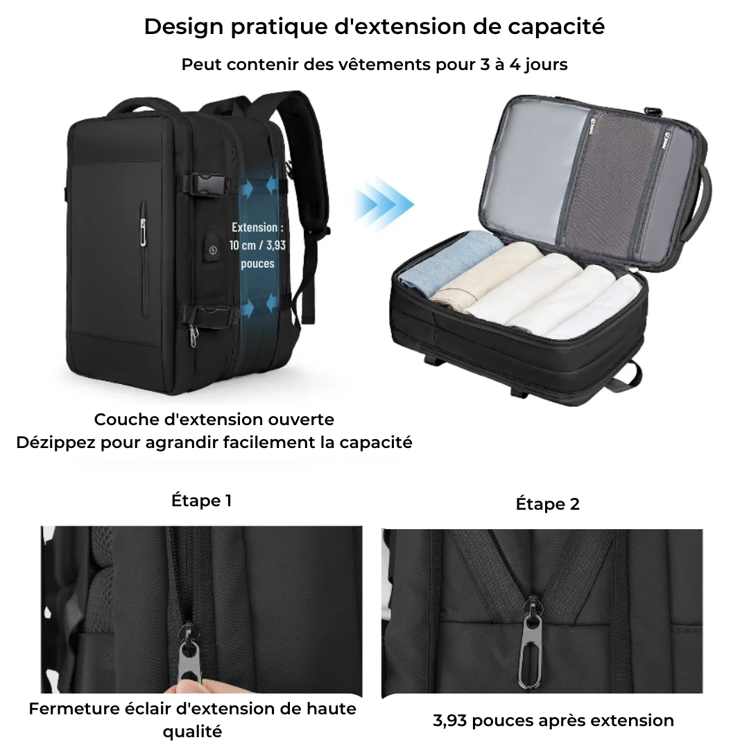 Marcherelle™ – Sac à Dos Unisex Imperméable 40L, Idéal en Voyage