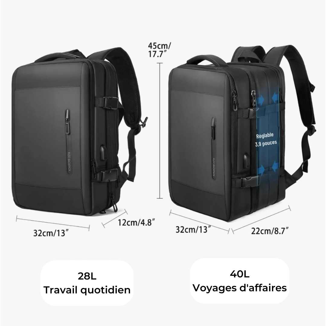 Marcherelle™ – Sac à Dos Unisex Imperméable 40L, Idéal en Voyage