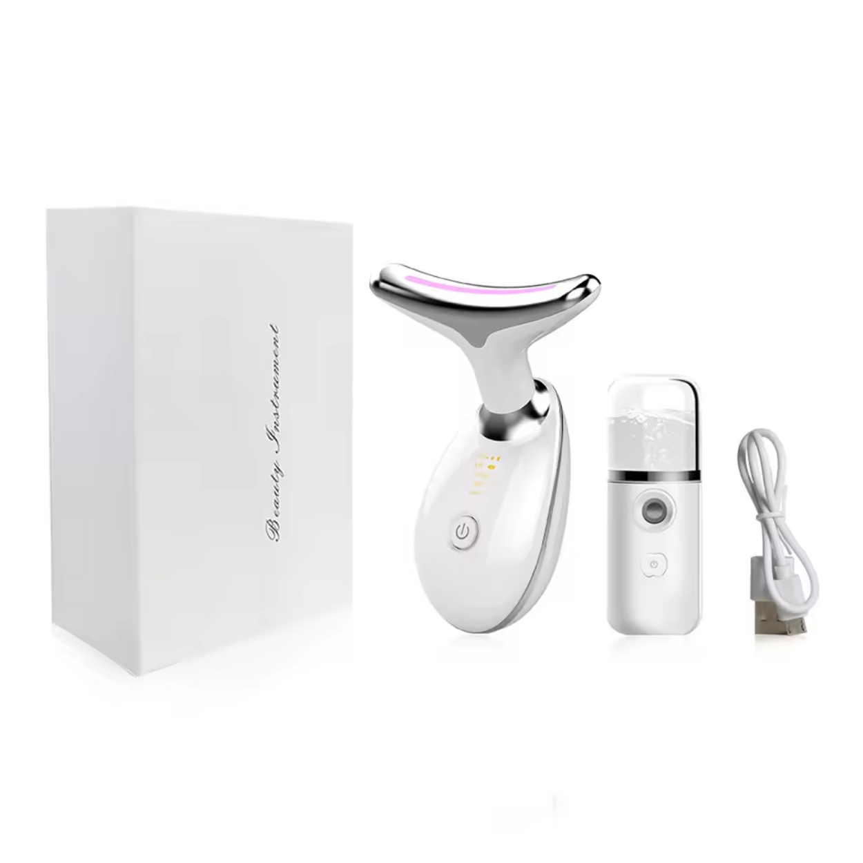 Masseur Visage et Cou Anti-Rides avec Stimulation Électromusculaire