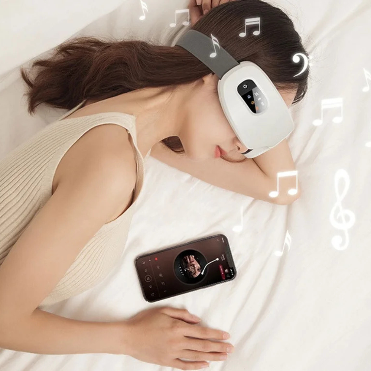 Masseur Oculaire Électronique avec Bluetooth et Fonction Massage